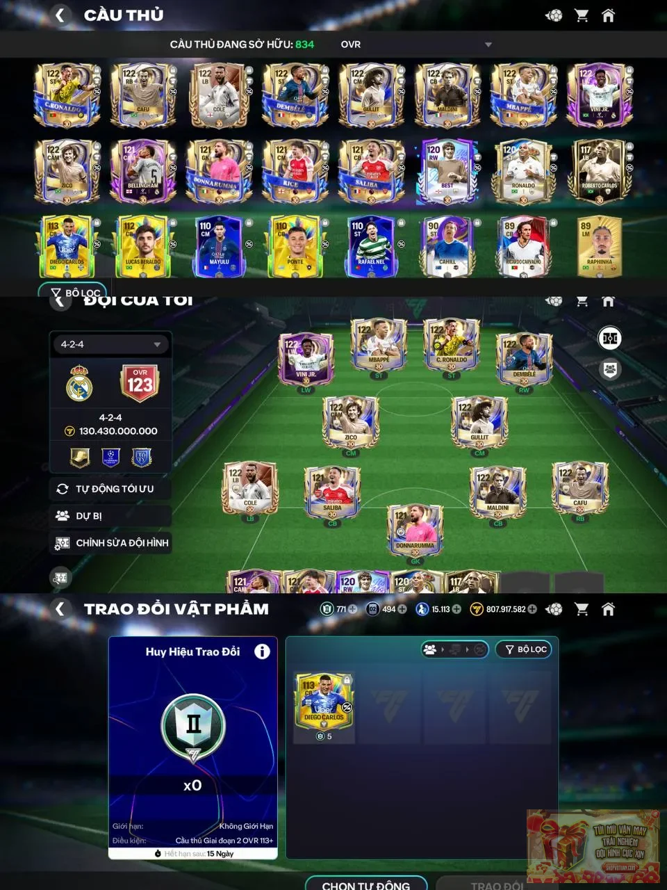 Acc log garena
Đội hình ovr 123 với dàn cầu thủ cực xịn
Thay mật khẩu ngay sau khi vào