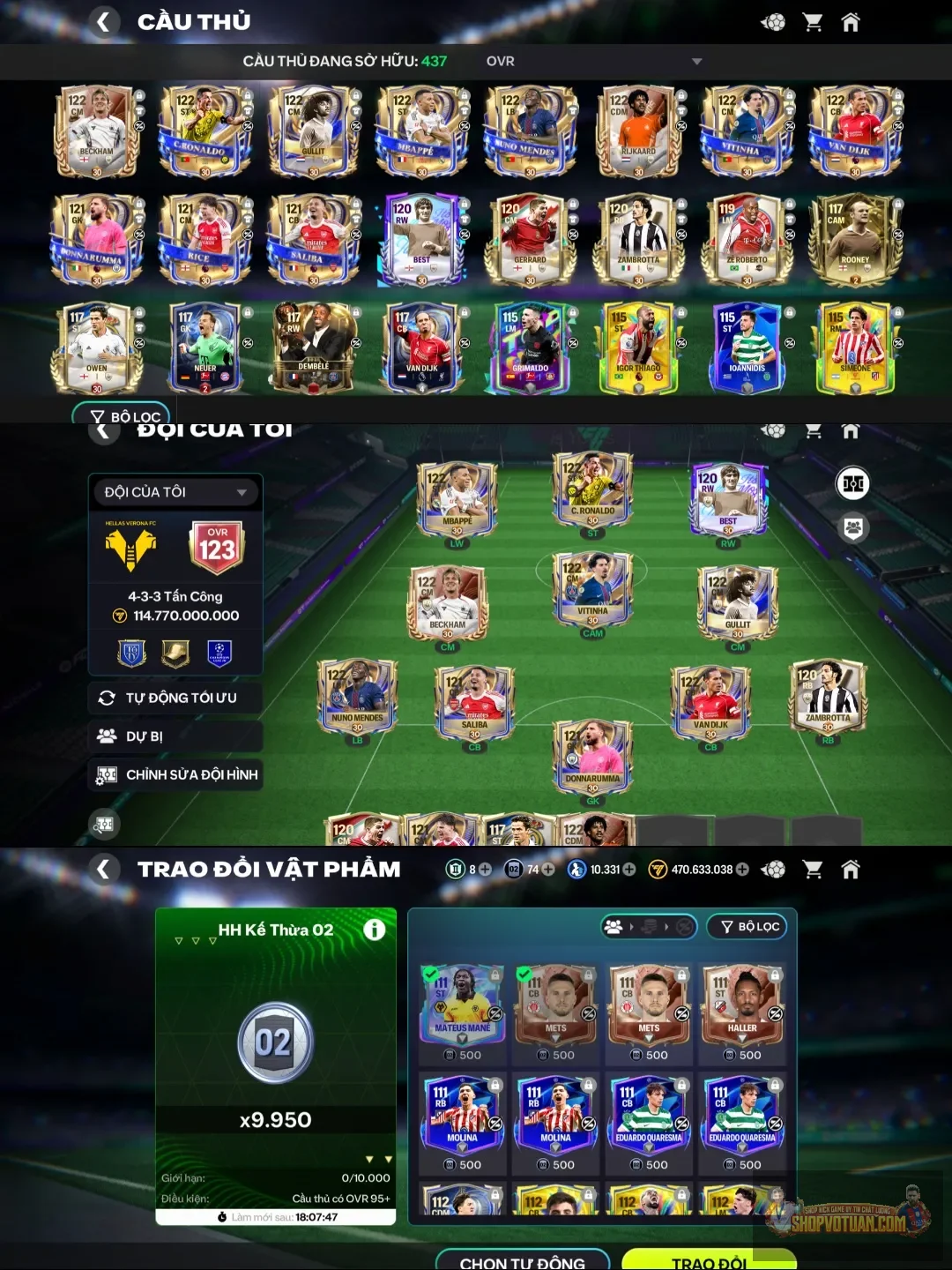 Login garena 
Đội hình cực khủng ovr 123 siêu bá
Thay đổi mật khẩu ngay sau khi vào
Liên hệ hỗ trợ qua zalo